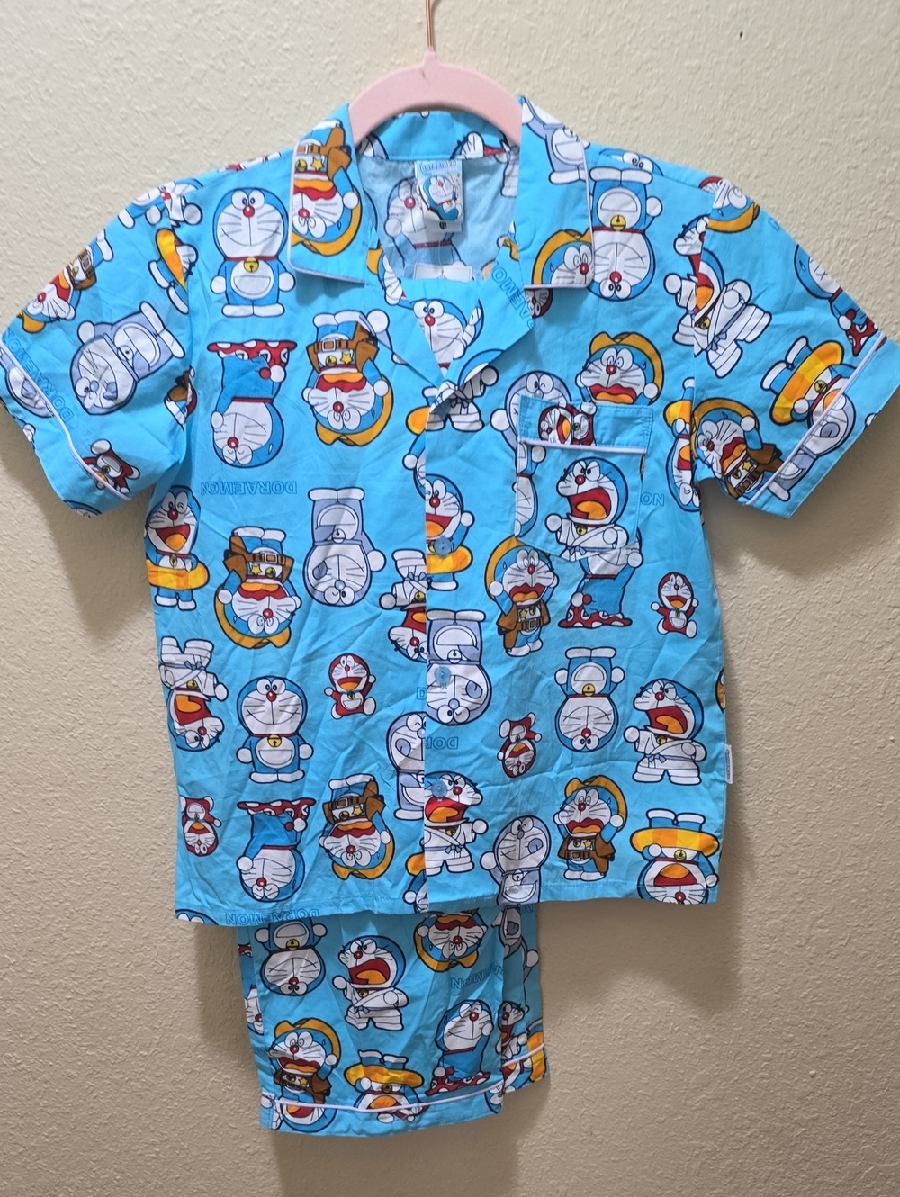 NWT Doraemon Cool Planet Thailand Pajama Set 2 Blue Sleepwear Anime Size 12